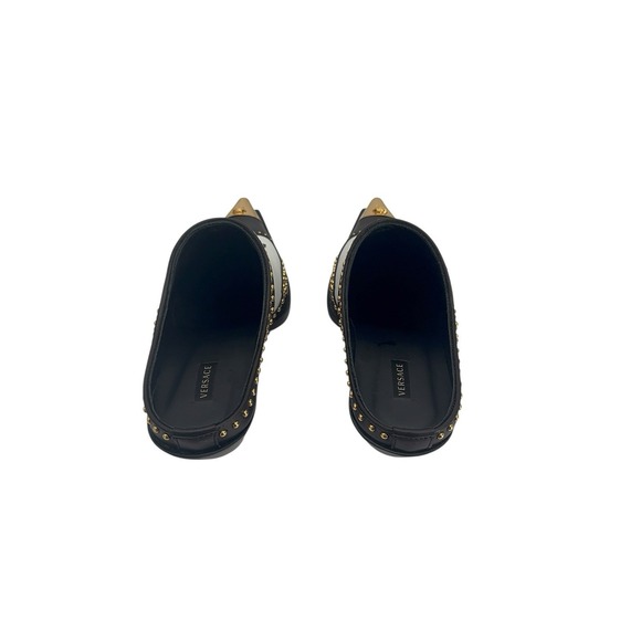 VERSACE Leather Mule Shoes US 9 UK 6 EU39 Medusa Head‎ Stud Metal Toe - Picture 5 of 10